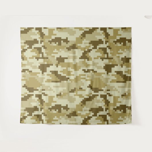 Tenture Camouflage 8 bits pour désert numérique / Camo (Devant (Horizontal))