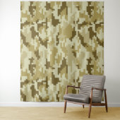Tenture Camouflage 8 bits pour désert numérique / Camo (En situation)