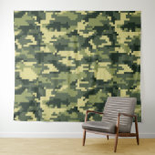 Tenture Camouflage numérique en bois à 8 bits / Camo (En situation (horizontale))