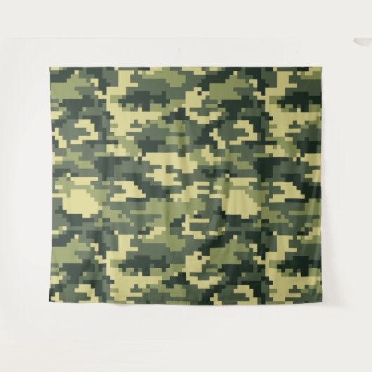 Tenture Camouflage numérique en bois à 8 bits / Camo (Devant (Horizontal))