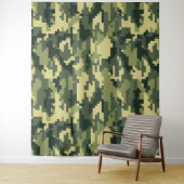 Tenture Camouflage numérique en bois à 8 bits / Camo (En situation)