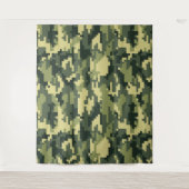 Tenture Camouflage numérique en bois à 8 bits / Camo (Devant)