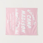 Tenture Camp Bachelorette Mountain Camping Party Pink Sign (Devant (Horizontal))