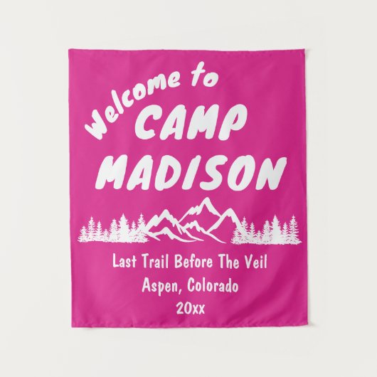 Tenture Camp Bachelorette Mountain Camping Party Prop Sign (Devant)