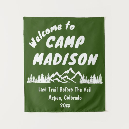 Tenture Camp Bachelorette Mountain Camping Party Prop Sign (Devant)