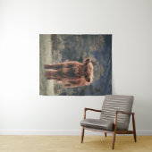 Tenture Campagne d'herbe d'automne de la vache de haute-te (En situation (horizontale))