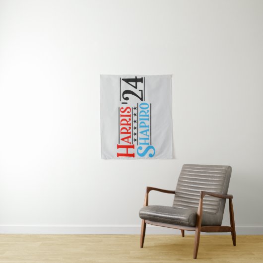 Tenture Campagne rétro Harris Shapiro 2024 (En situation)