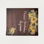 Tenture Campagne Rustique Tournesol Joyeux Anniversaire Pe (Devant (Horizontal))
