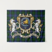 Tenture Campbell Clan Badge & Tartan (Devant (Horizontal))