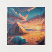 Tenture Camping au lever du soleil (Devant)