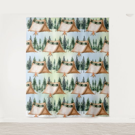 Tenture Camping Bonfire Campfire S'mores Outdoor Anniversa (Devant)