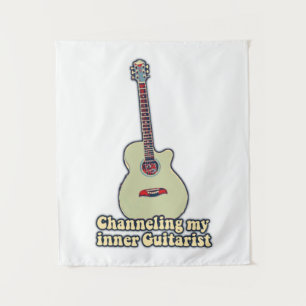 Tenture Canalisant mon guitariste intérieur. citation de g