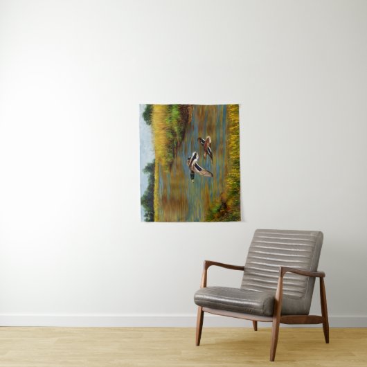 Tenture Canards-Majards Survolant L'Étang (En situation)