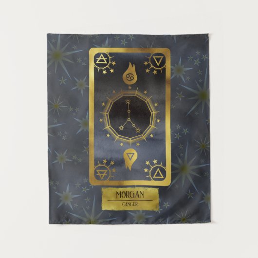 Tenture Cancer Dark Zodiac Astrologie : Black Gold Nom (Devant)