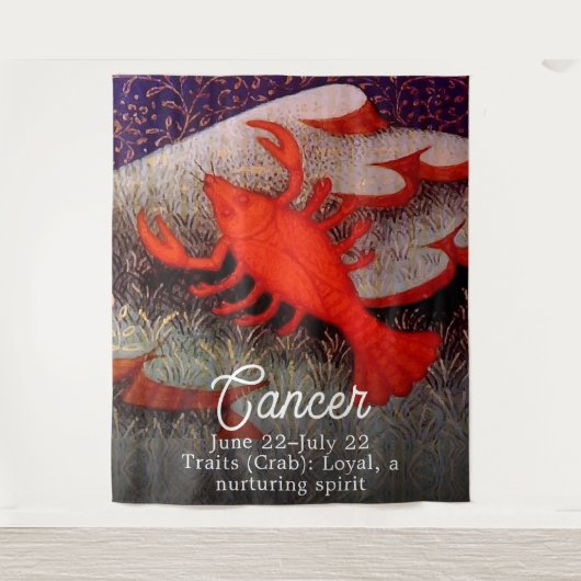 Tenture Cancer le crabe signe zodiaque fête d'anniversaire (Devant)