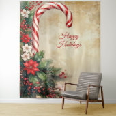 Tenture Candy Cane Holiday Backdrop (En situation)