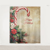 Tenture Candy Cane Holiday Backdrop (Devant)