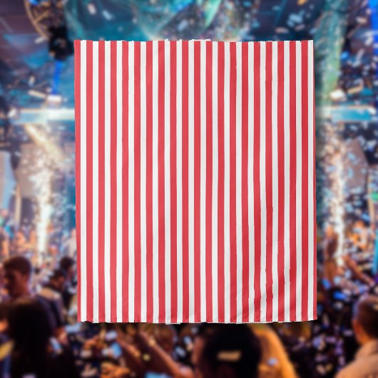 Tenture Candy Cane Rouge et Blanc Simple Rayé Horizontalem