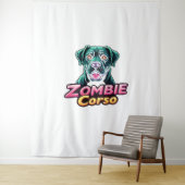 Tenture Cane Corso Italien Mastiff Chien Zombie Halloween  (En situation)