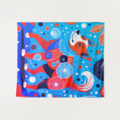 Tenture Canine Aqua-Orange (Devant (Horizontal))