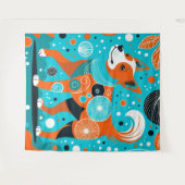 Tenture Canine Aqua-Orange (Devant (Horizontal))