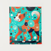 Tenture Canine Aqua-Orange (Devant)