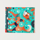 Tenture Canine Aqua-Orange (Devant (Horizontal))