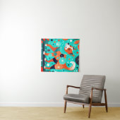 Tenture Canine Aqua-Orange (En situation (horizontale))