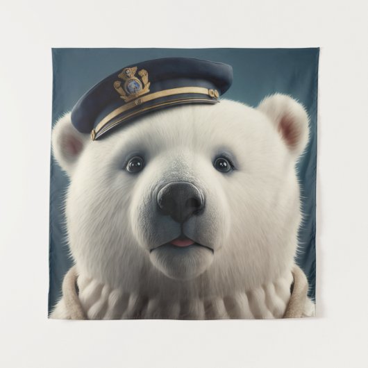 Tenture Capitaine du pilote d'ours polaire (Devant)