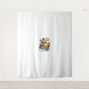 Tenture Capitaine Meowbeard - Funny Pirate Cat Graphic