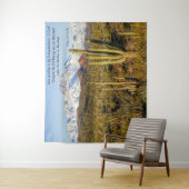 Tenture Capped Neige Quatre Pics Montagne Saguaro Cactus (En situation)