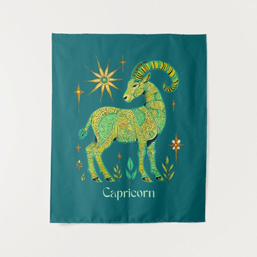 Tenture Capricorn Zodiac Connexion Motif complexe (Devant)