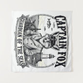Tenture Captain Fox Guardian of Seas Nautical Design (Devant (Horizontal))