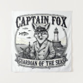 Tenture Captain Fox Guardian of Seas Nautical Design (Devant)