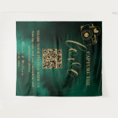 Tenture Capture The Love Emerald Green & Gold QR Backdrop (Devant (Horizontal))