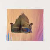 Tenture Capybara Émergée d'un lac paisible (Devant (Horizontal))