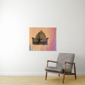 Tenture Capybara Émergée d'un lac paisible (En situation (horizontale))