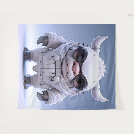 Tenture Caractère à cornes mignonnes (Devant (Horizontal))