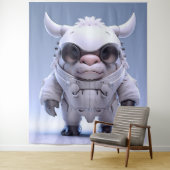 Tenture Caractère à cornes mignonnes (En situation)