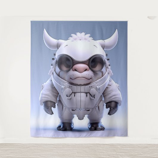 Tenture Caractère à cornes mignonnes (Devant)