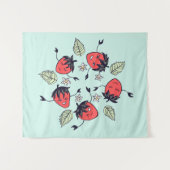 Tenture Caractères mignons fraises (Devant (Horizontal))