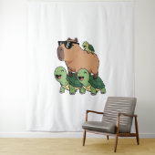 Tenture Caravane de tortue Capybara, Funny Capybara (En situation)