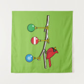 Tenture Cardinal Rouge à Noël Branche nu (Devant (Horizontal))