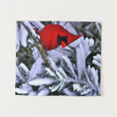 Tenture Cardinal rouge d'hiver (Devant (Horizontal))