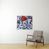 Tenture Cardinal rouge d'hiver (En situation (horizontale))