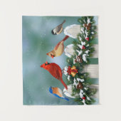 Tenture Cardinaux de Noël & Garland (Devant)