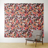 Tenture Caricature Abstraite feuilles baies noir (En situation (horizontale))