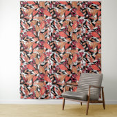 Tenture Caricature Abstraite feuilles baies noir (En situation)