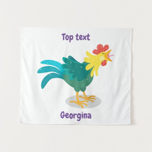 Tenture Caricature amusante du coq à rames (Devant (Horizontal))