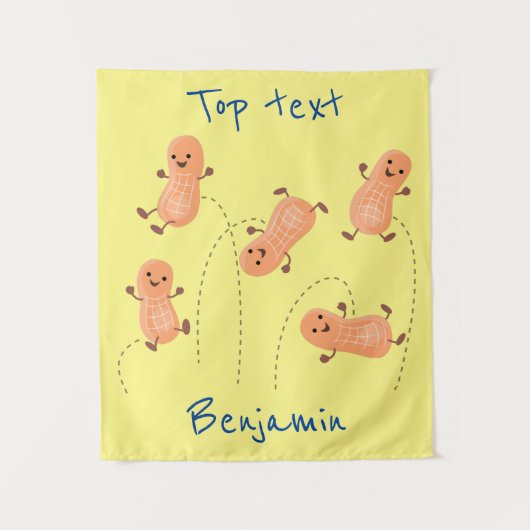 Tenture Caricature de cacahuètes joyeux sautillant (Devant)